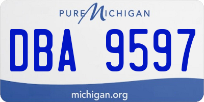 MI license plate DBA9597
