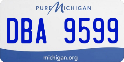 MI license plate DBA9599