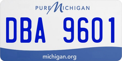MI license plate DBA9601