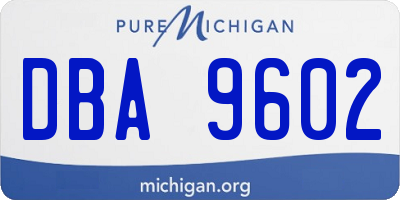 MI license plate DBA9602