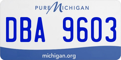 MI license plate DBA9603