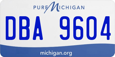 MI license plate DBA9604
