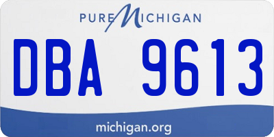 MI license plate DBA9613