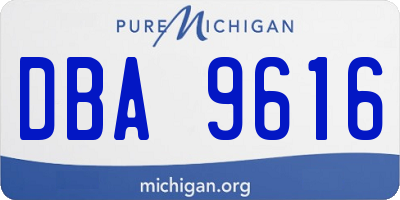 MI license plate DBA9616