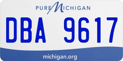 MI license plate DBA9617