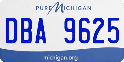 MI license plate DBA9625
