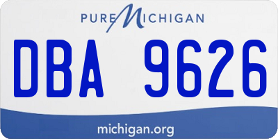 MI license plate DBA9626