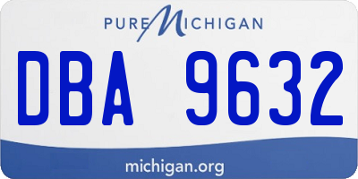 MI license plate DBA9632