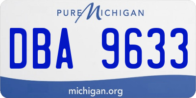 MI license plate DBA9633