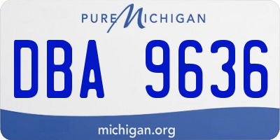 MI license plate DBA9636