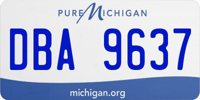 MI license plate DBA9637