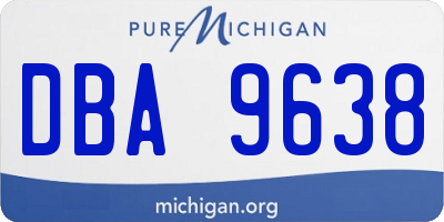 MI license plate DBA9638