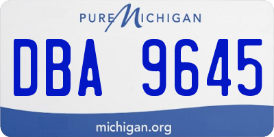 MI license plate DBA9645