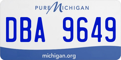 MI license plate DBA9649