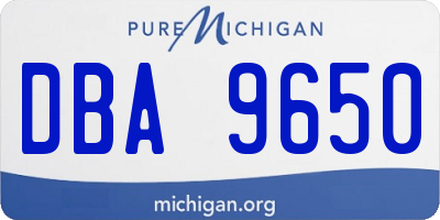 MI license plate DBA9650