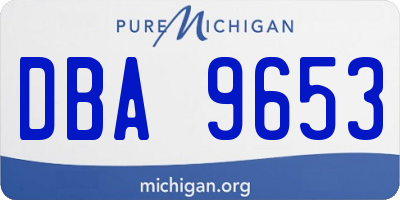 MI license plate DBA9653