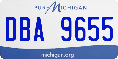 MI license plate DBA9655