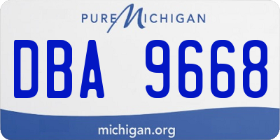 MI license plate DBA9668