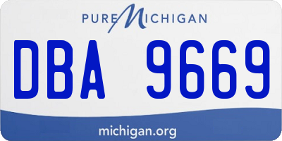 MI license plate DBA9669