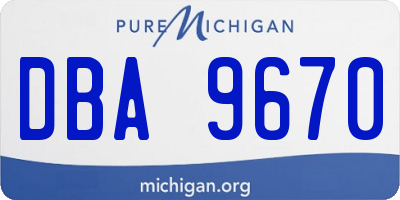 MI license plate DBA9670