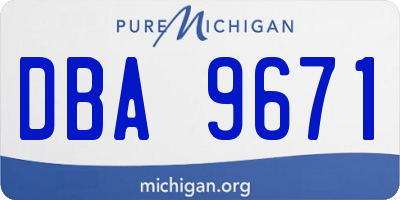 MI license plate DBA9671