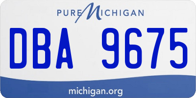 MI license plate DBA9675