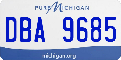 MI license plate DBA9685