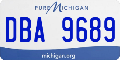 MI license plate DBA9689