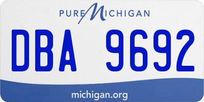 MI license plate DBA9692