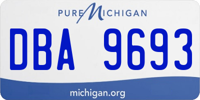 MI license plate DBA9693