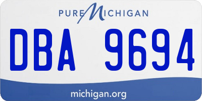 MI license plate DBA9694