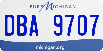 MI license plate DBA9707