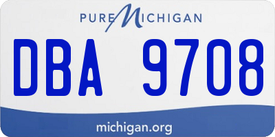 MI license plate DBA9708