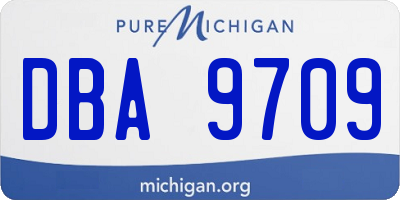 MI license plate DBA9709