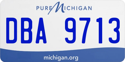 MI license plate DBA9713