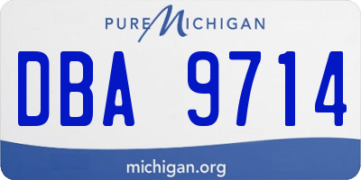 MI license plate DBA9714