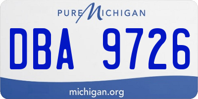 MI license plate DBA9726