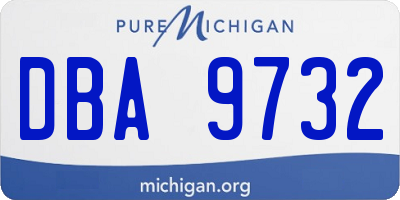 MI license plate DBA9732