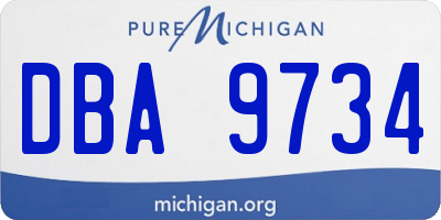 MI license plate DBA9734