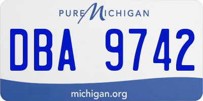 MI license plate DBA9742