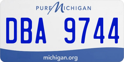MI license plate DBA9744