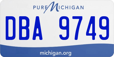 MI license plate DBA9749
