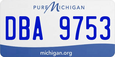 MI license plate DBA9753