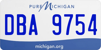 MI license plate DBA9754
