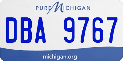 MI license plate DBA9767