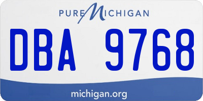 MI license plate DBA9768