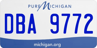 MI license plate DBA9772