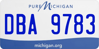 MI license plate DBA9783