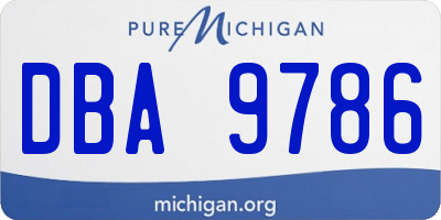 MI license plate DBA9786