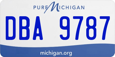MI license plate DBA9787